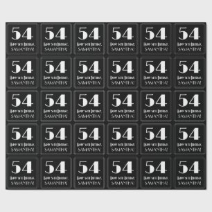 54ste verjaardag - Art Deco geïnspireerd look "54" Cadeaupapier