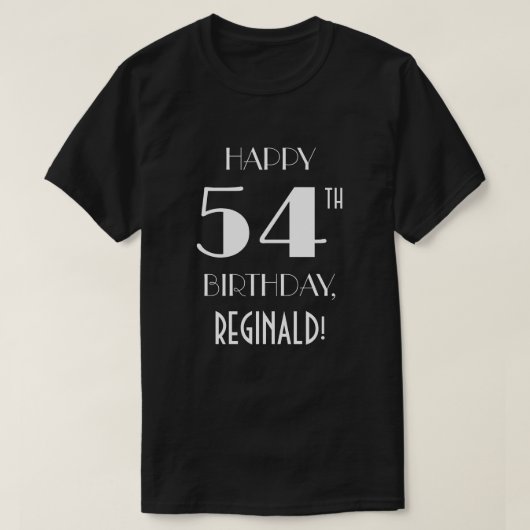 54ste verjaardagsfeestje - Art Deco geïnspireerd l T-shirt (Design voorkant)
