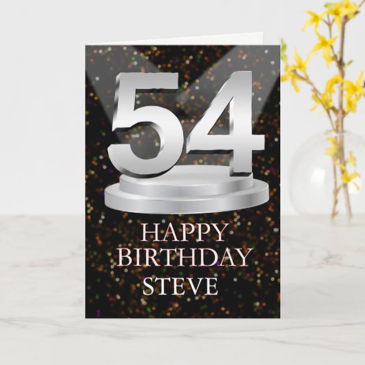 54th Birthday Spotlights Ajouter une carte de nom (Fleur jaune)