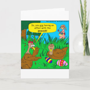 554 Behandeling met peacock cartoon Feestdagen Kaart