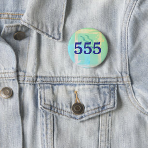 555 Angel Nummer Transformatie Affirmatie Ronde Button 5,7 Cm