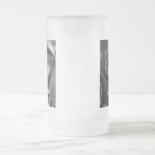 55 Chevy Headlight Grayscale Matglas Bierpul (Center)