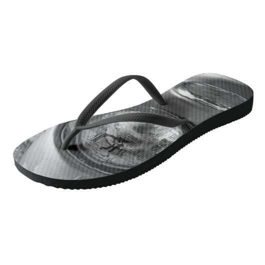 55 Chevy Headlight Grayscale Teenslippers (Schuin)