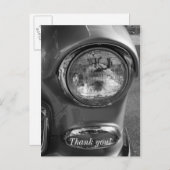 55 Chevy Koplamp Grayscale Briefkaart (Voorkant / Achterkant)