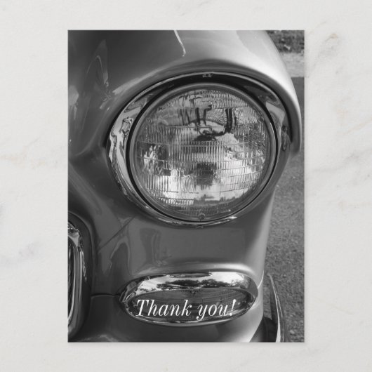 55 Chevy Koplamp grijswaarden Briefkaart (Voorkant)