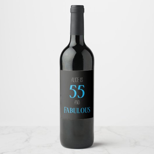 55 en fabulair wijnetiket wijn etiket (Voorkant)