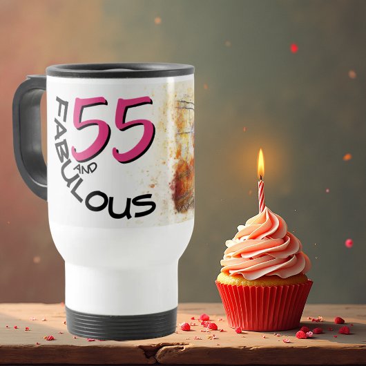 55 en Fabulous Birthday  Pink Bicycle Reisbeker