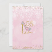 55 en Fabulous High Heel Diamonds 55e verjaardag Kaart (Achterkant)