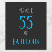 55 en geweldig wijn etiket (Enkel label)