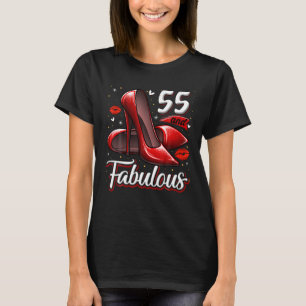 55 en verbluffende hoge hakken in mijn 55e t-shirt