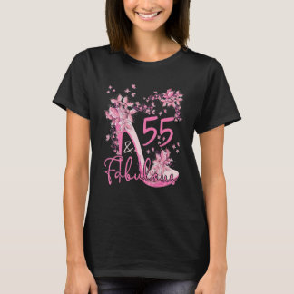 55. Fabulous Floral Butterflies High Heels 55th T-shirt