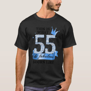 55 & Fabulous I Blauwe Witte Feest Groep Candid Fo T-shirt