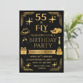 55 & FLY 5X7 CORNERED STYLE MEN'S BIRTHDAY PARTY KAART (Staand voorkant)