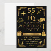 55 & FLY 5X7 CORNERED STYLE MEN'S BIRTHDAY PARTY KAART (Voorkant / Achterkant)