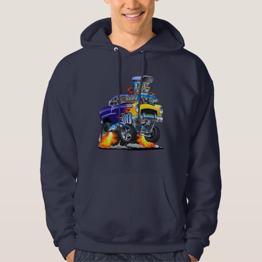 55 Funny Car Flaming Drag Track Beast Hoodie (Voorkant)