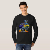 55 Funny Car Flaming Drag Track Beast Long hoeve T-shirt (Voorkant volledig)