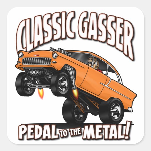 55 GASSER Flair Vierkante Sticker (Voorkant)