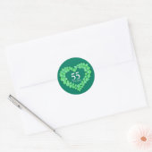 55 jaar Emerald Anniversary Heart sticker (Envelop)