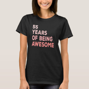 55 jaar Geweldige 55 jaar roze T-shirt