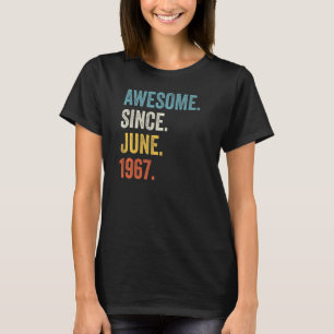55 jaar Geweldige sinds juni 1967 55e verjaardag T-shirt