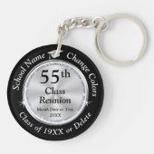 55 jaar klasse reünie ideeën, wijzig jaar, kleuren sleutelhanger (Achterkant)