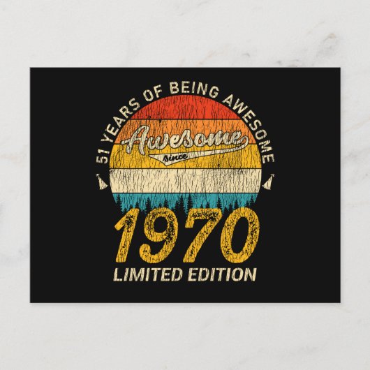 55 Jaar Oud 1970 Retro Geweldig 55e Verjaardag Cad Briefkaart (Voorkant)