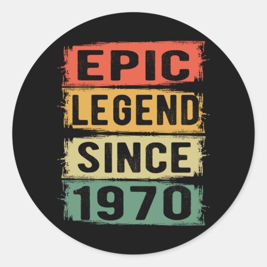 55 jaar oud Bday 1970 Epic Legend 55e verjaardag Ronde Sticker (Voorkant)