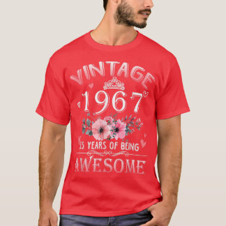 55 jaar oud gemaakt in  1967 55e verjaardag gif t-shirt