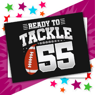 55 Jaar Oud Tackle Football Party 55e Verjaardag Briefkaart