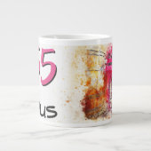 55 jaar oud verjaardagsfeestje Waterverf Splash Jumbo Mok (Voorkant)