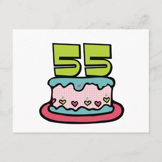 55 jaar oude Birthday Cake Briefkaart (Voorkant)