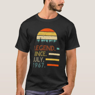 55 jaar oude retro verjaardagslegende sinds juli 1 t-shirt