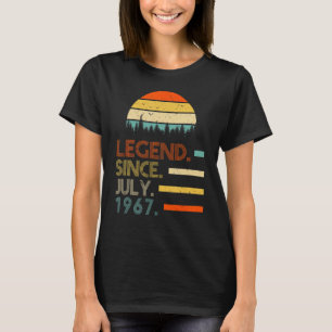 55 jaar oude retro verjaardagslegende sinds juli 1 t-shirt