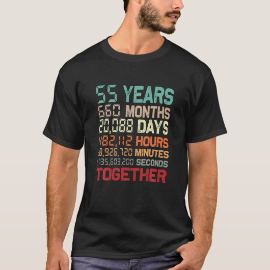 55 jaar samen een paar die 55th bruiloft Ann afste T-shirt (Voorkant)