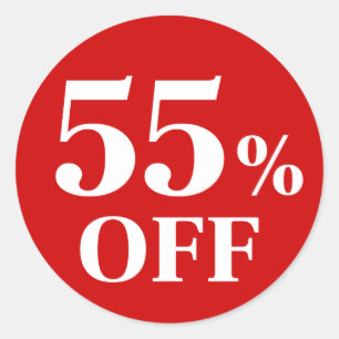 55% KORTING Rode Achtergrond Klassieke Ronde Stick Sticker