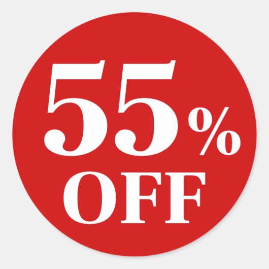 55% KORTING Rode Achtergrond Klassieke Ronde Stick Sticker (Voorkant)