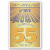 55 Year | Golden Ray 12 Step CUSTOM NAME Sticker (Voorkant)