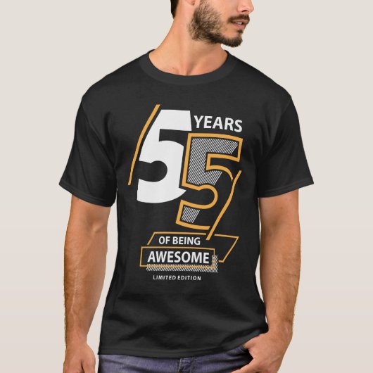 55 Years Of Being Awesome 55th Birthday T-shirt (Voorkant)