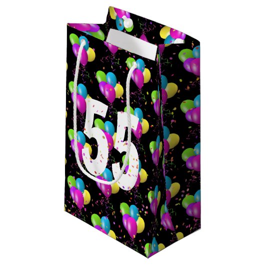 55e Anniversaire Ballons et petit sac cadeau Confe (Devant Angle)
