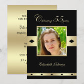 55e anniversaire de fête Invitation Photo 55e (Devant / Derrière)