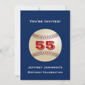 55e anniversaire de la fête Invitation Baseball (Devant)