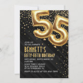 55e anniversaire Gold Black Invitation (Devant)