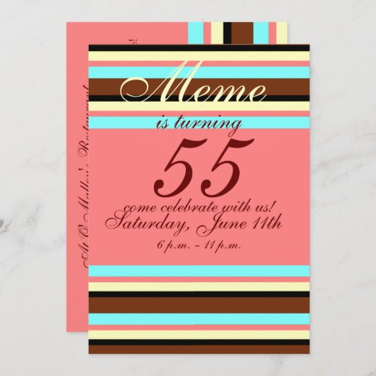 55e anniversaire Invitation (Devant / Derrière)