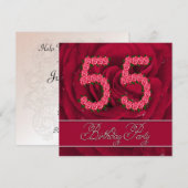 55e anniversaire invitation à la fête avec des ros (Devant / Derrière)