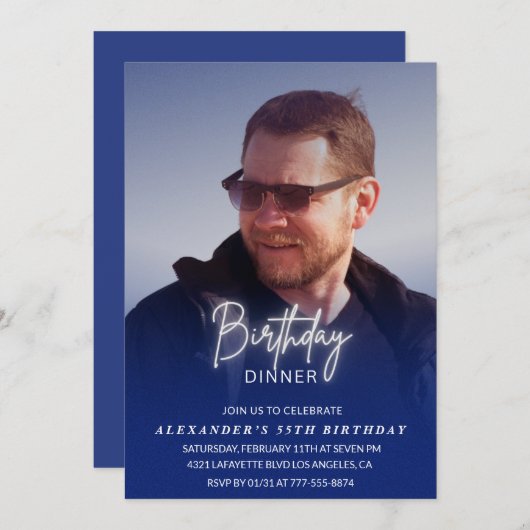 55e anniversaire invitation Anniversaire Dîner Pho (Devant / Derrière)