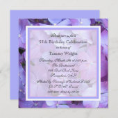 55e Anniversaire Invitation de fête Purple Hydrang (Devant / Derrière)