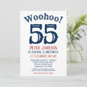 55e anniversaire Invitation Mens Marine Bleu (Debout devant)