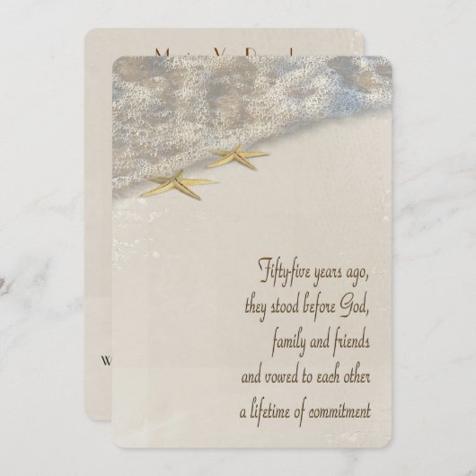 55e anniversaire Vow renouveau programme de mariag (Devant / Derrière)