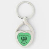 55e bruiloft Jubileum Custom Names Emerald Sleutelhanger (Voorkant)