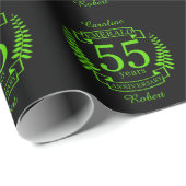 55e bruiloft JUBILEUM EMERALD Cadeaupapier (Rol Hoek)